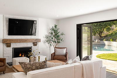 Custom TV installation in a unique architectural space