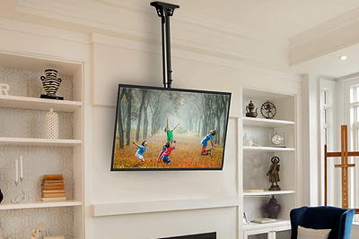 TV mounted from the ceiling in a modern living space — professional ceiling TV installation